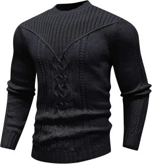 Men's Pullover Long Sleeve Crewneck Knitted Sweater