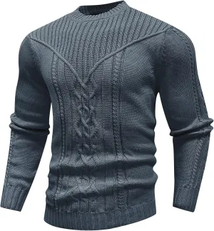 Men's Pullover Long Sleeve Crewneck Knitted Sweater