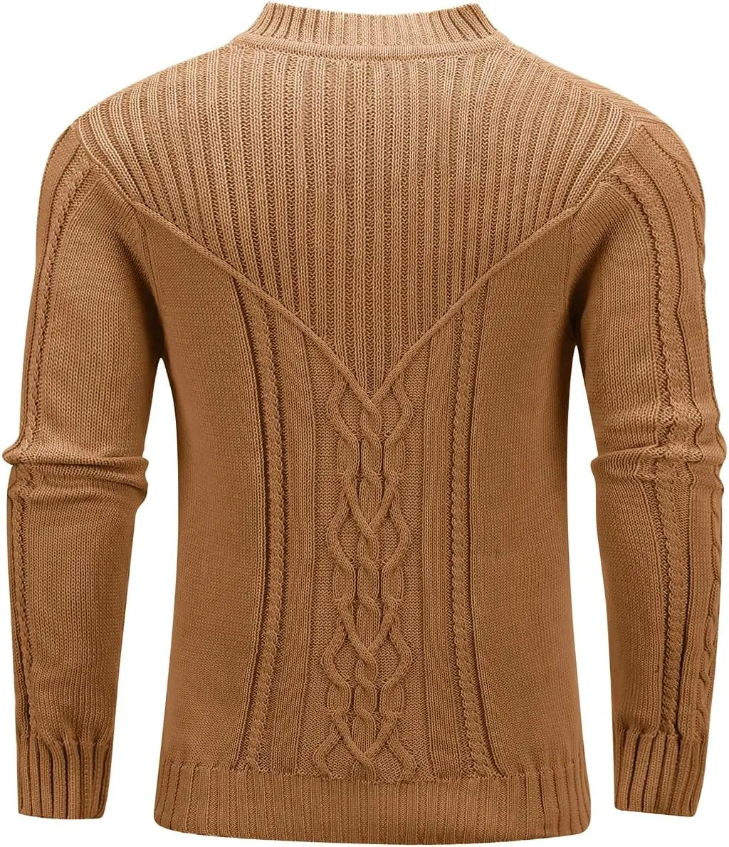 Men's Pullover Long Sleeve Crewneck Knitted Sweater