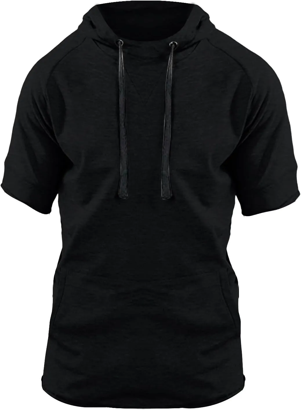 Mens Short Sleeve Muscle Hoodies Slim Fit Fitness Gym Workout Athletic Tee Pullover Casual Loose Fashion T-Shirts