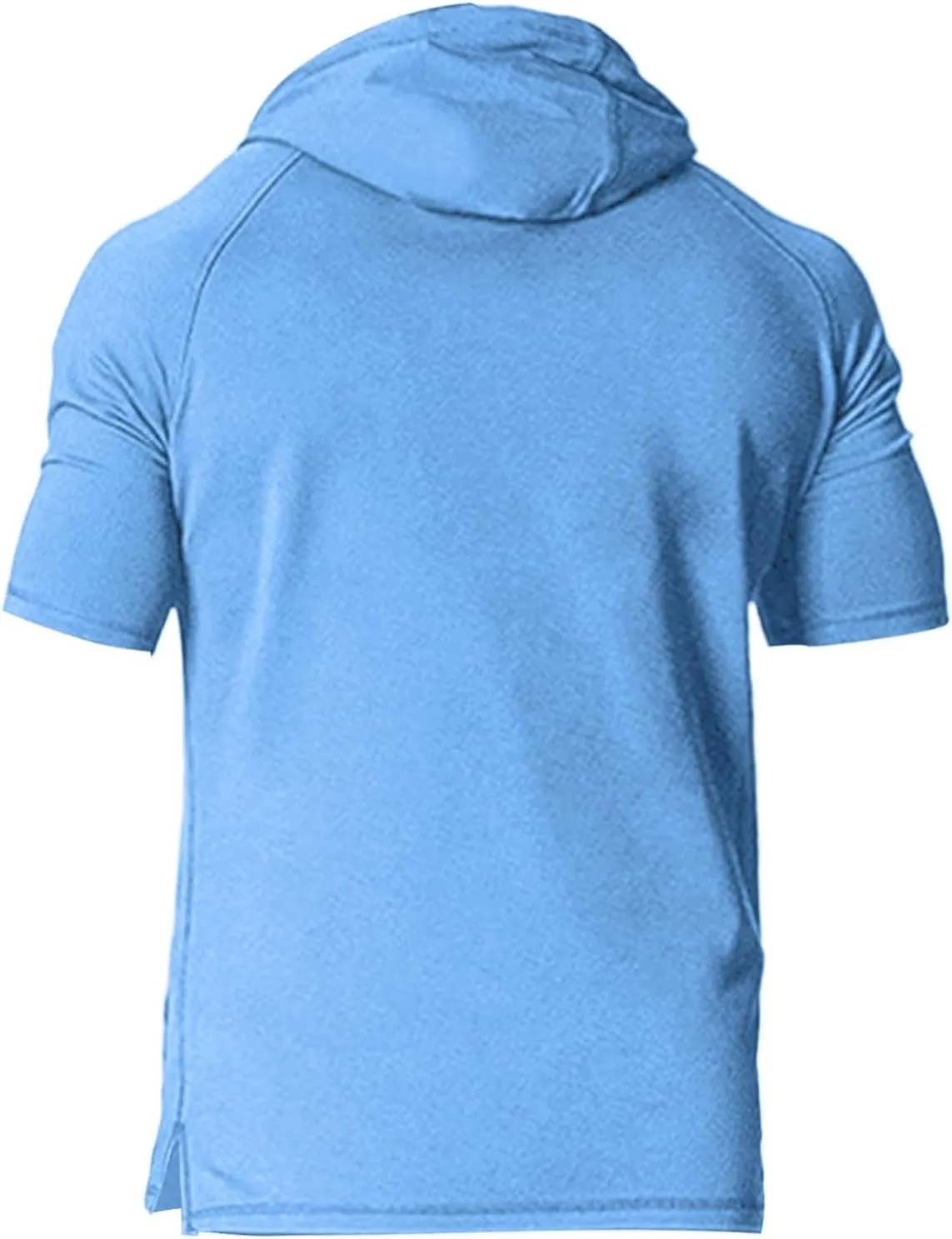 Mens Short Sleeve Muscle Hoodies Slim Fit Fitness Gym Workout Athletic Tee Pullover Casual Loose Fashion T-Shirts