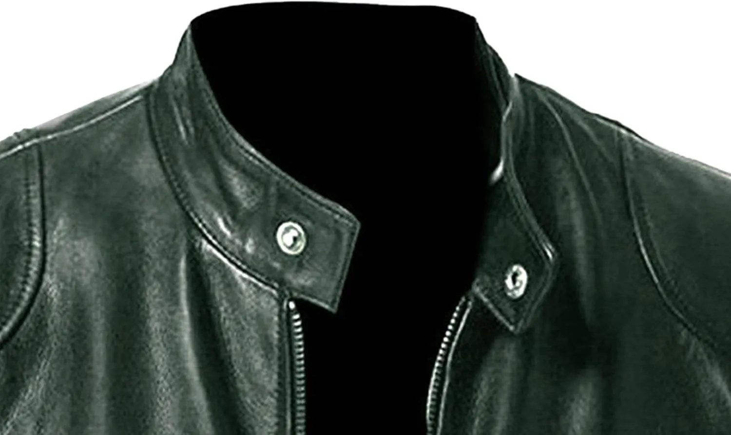 Mens Stand Collar Leather Jacket Casual Biker Motorcycle PU Jackets Slim Fit Motorcyle Lightweight Coat