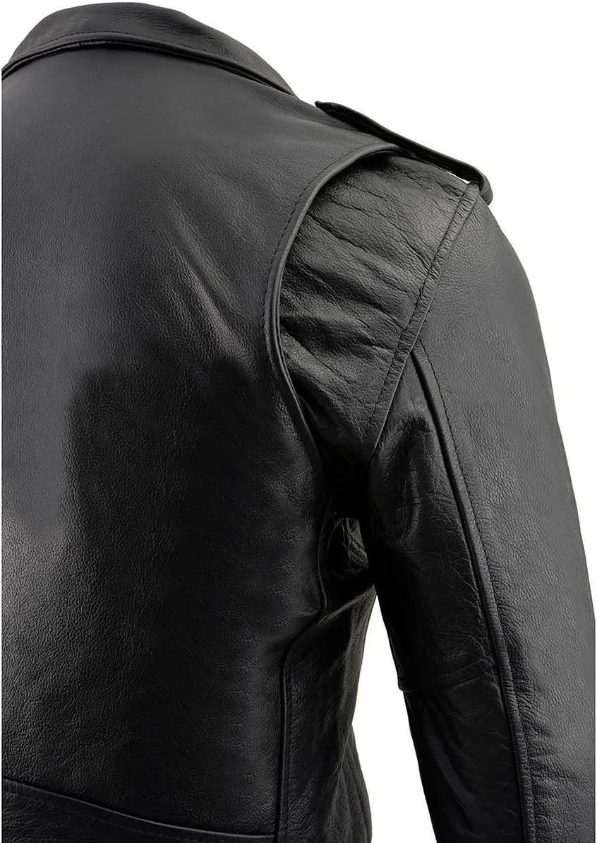 Milwaukee Leather LKM1781 Men's The Legend Classic Black Premium Leather Motorcycle Jacket w/Quilted Liner