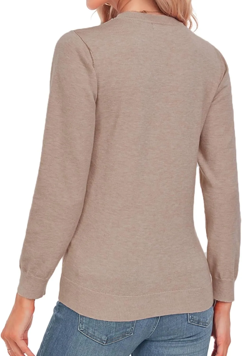 MINTLIMIT Women Lightweight Sweater Crew Neck Soft Knit Casual Basic Long Sleeve Pullover Fall Sweater Blouse Top