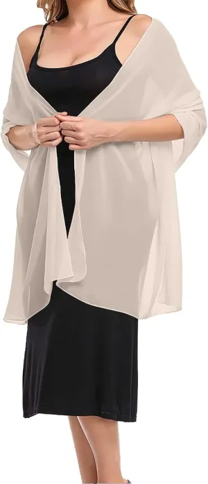 Miyaomn Chiffon Shawls and Wraps for Evening Dresses Sheer Womens Wedding Party Bridal Travel Scarf Pashmina Bikini Cover Up