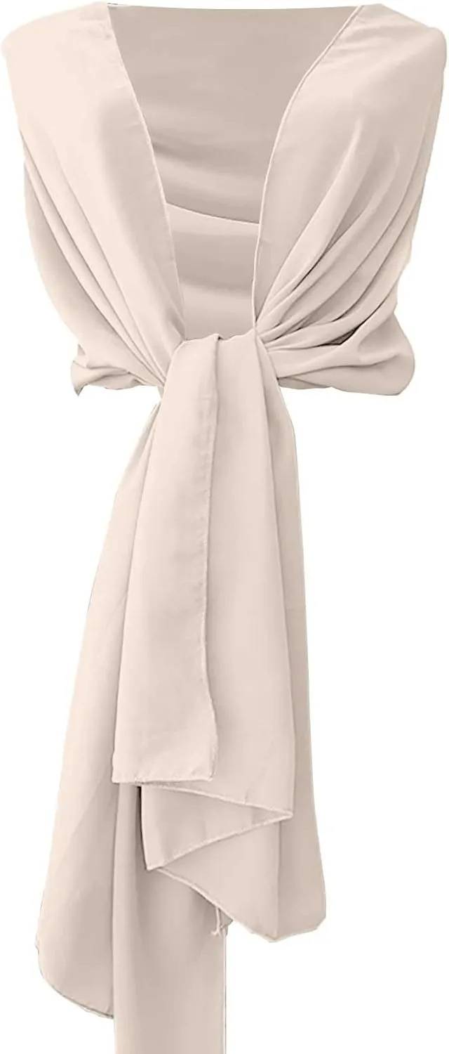 Miyaomn Chiffon Shawls and Wraps for Evening Dresses Sheer Womens Wedding Party Bridal Travel Scarf Pashmina Bikini Cover Up