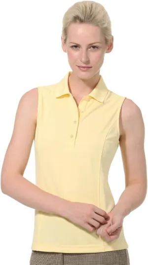 Monterey Club Women's Pique Solid Sleeveless Polo Shirt #2064