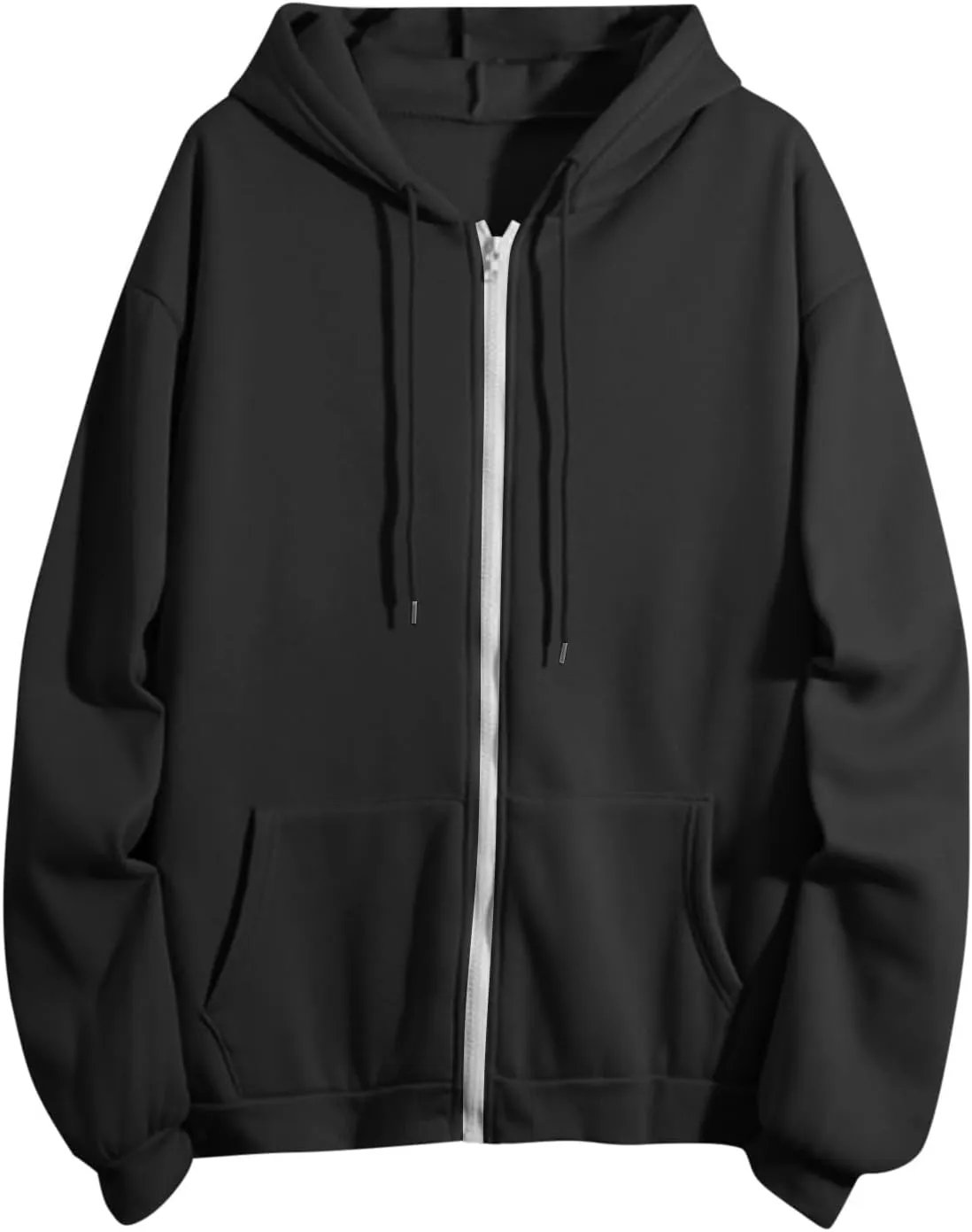 Mzkdieey Womens Zip Up Hoodies Fall Jacket Drawstring Long Sleeve Hooded Sweatshirts Oversized Outerwear Coat with Pockets