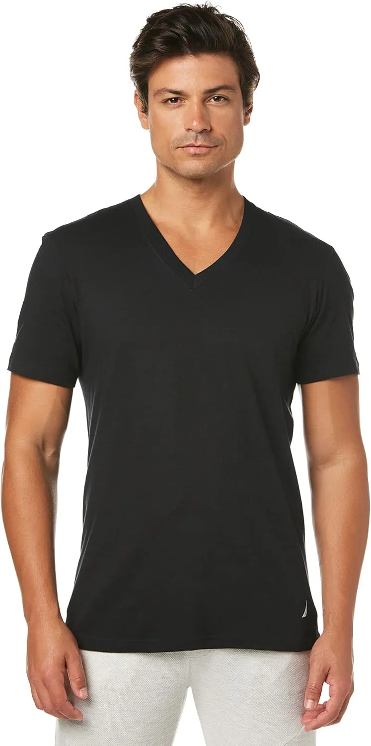 Nautica Men's Cotton V-Neck 3-Pack T-Shirt