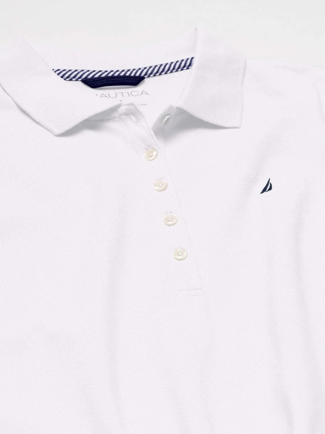 Nautica Women's 5-Button Short Sleeve Cotton Polo Shirt