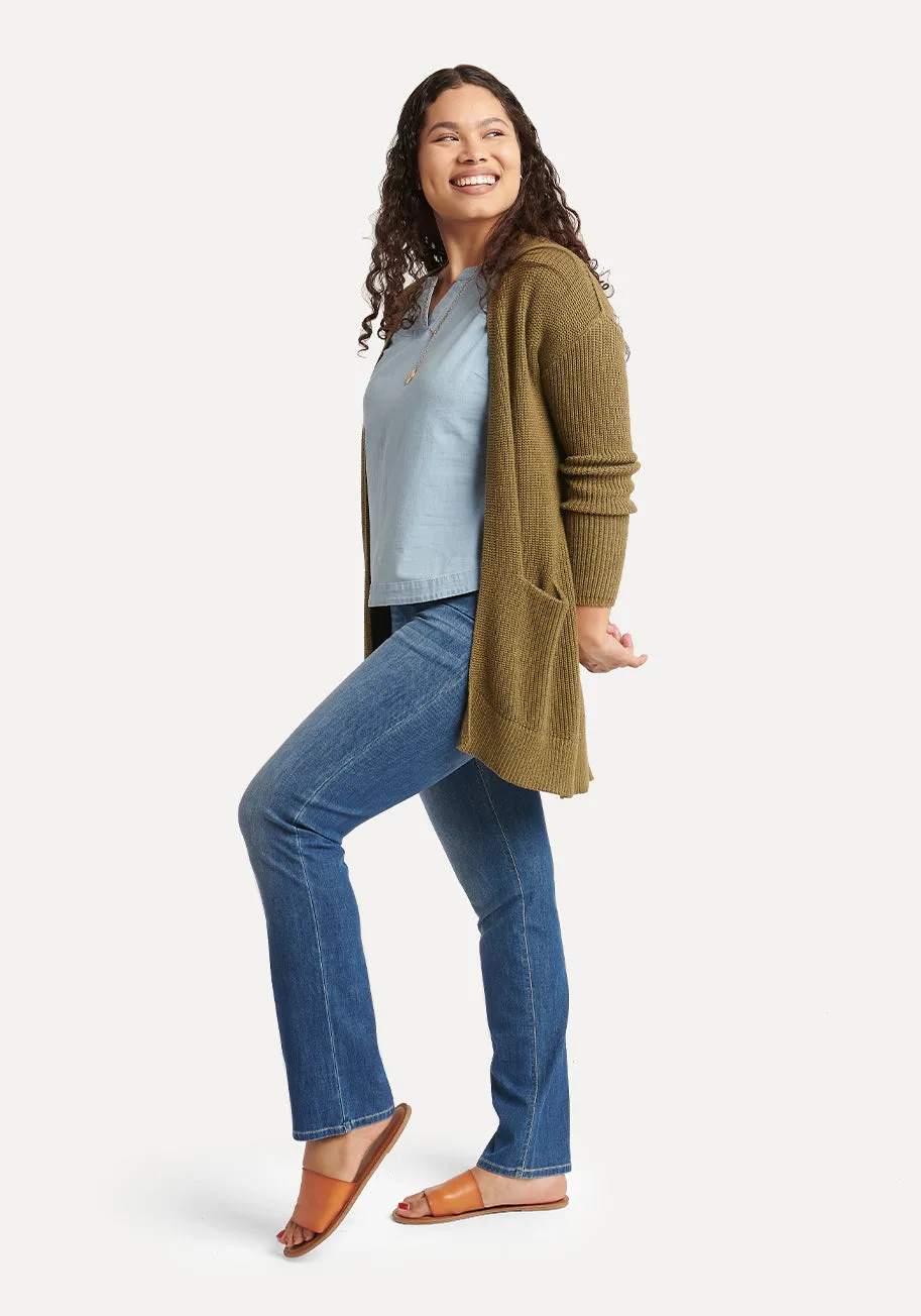 Notched Denim Top (Malibu)