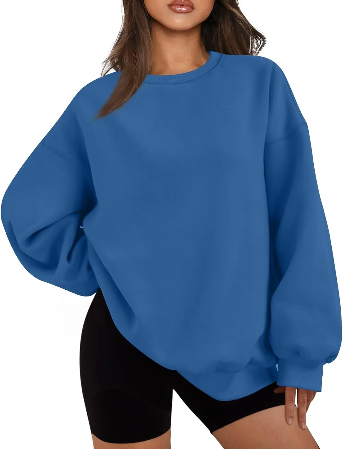 Oversized Sweatshirt for Women Y2K Crewneck Pullover Hoodie Lightweight Sweaters Fall Fashion for Women 2024