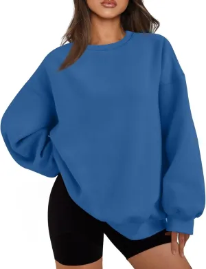 Oversized Sweatshirt for Women Y2K Crewneck Pullover Hoodie Lightweight Sweaters Fall Fashion for Women 2024