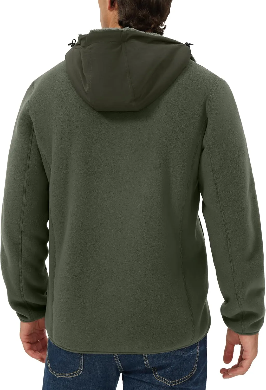 Pioneer Camp Men's Polar Fleece Jacket Sherpa Lined Warm Full Zip Up Hoodie Heavyweight Winter Jacket with Hood Outerwear