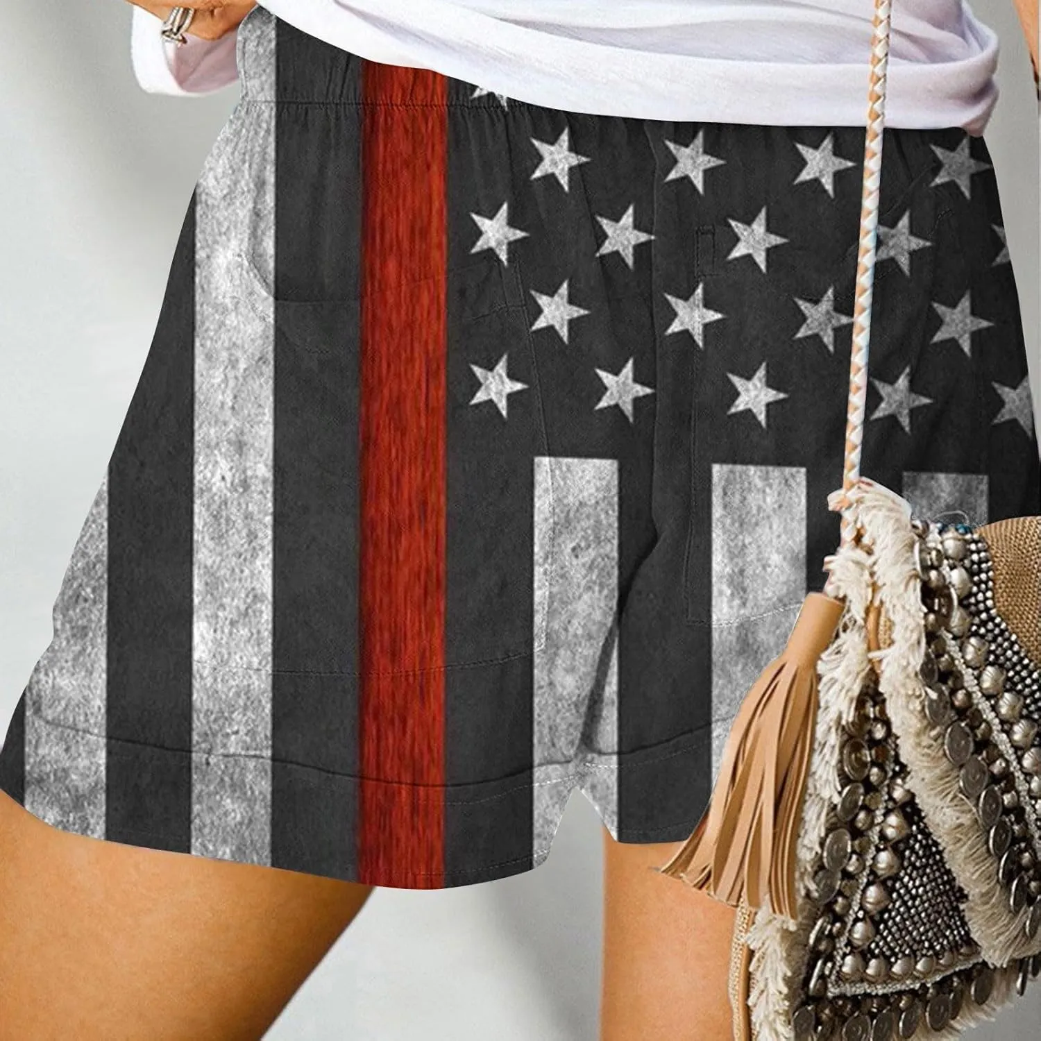 Plus Size Shorts Casual Striped Shorts Pocket Pants Plus Size Shorts Gym Shorts Womens Blue Jean Swim Shorts Women