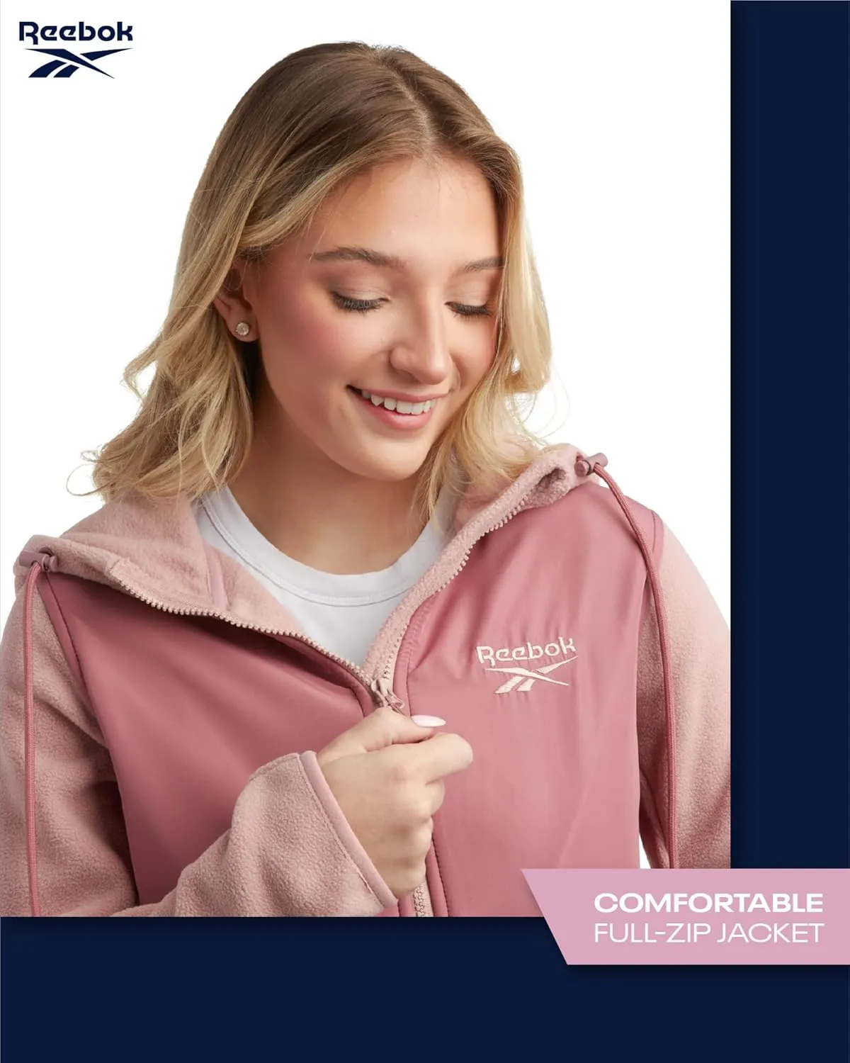 Reebok Women's Jacket - Polar Fleece Sweatshirt Jacket - Lightweight Coat for Women (S-XL)
