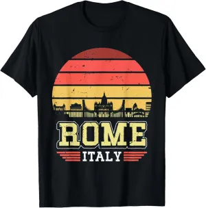 Rome Italy Retro Vintage Sunset Skyline Rome T-Shirt