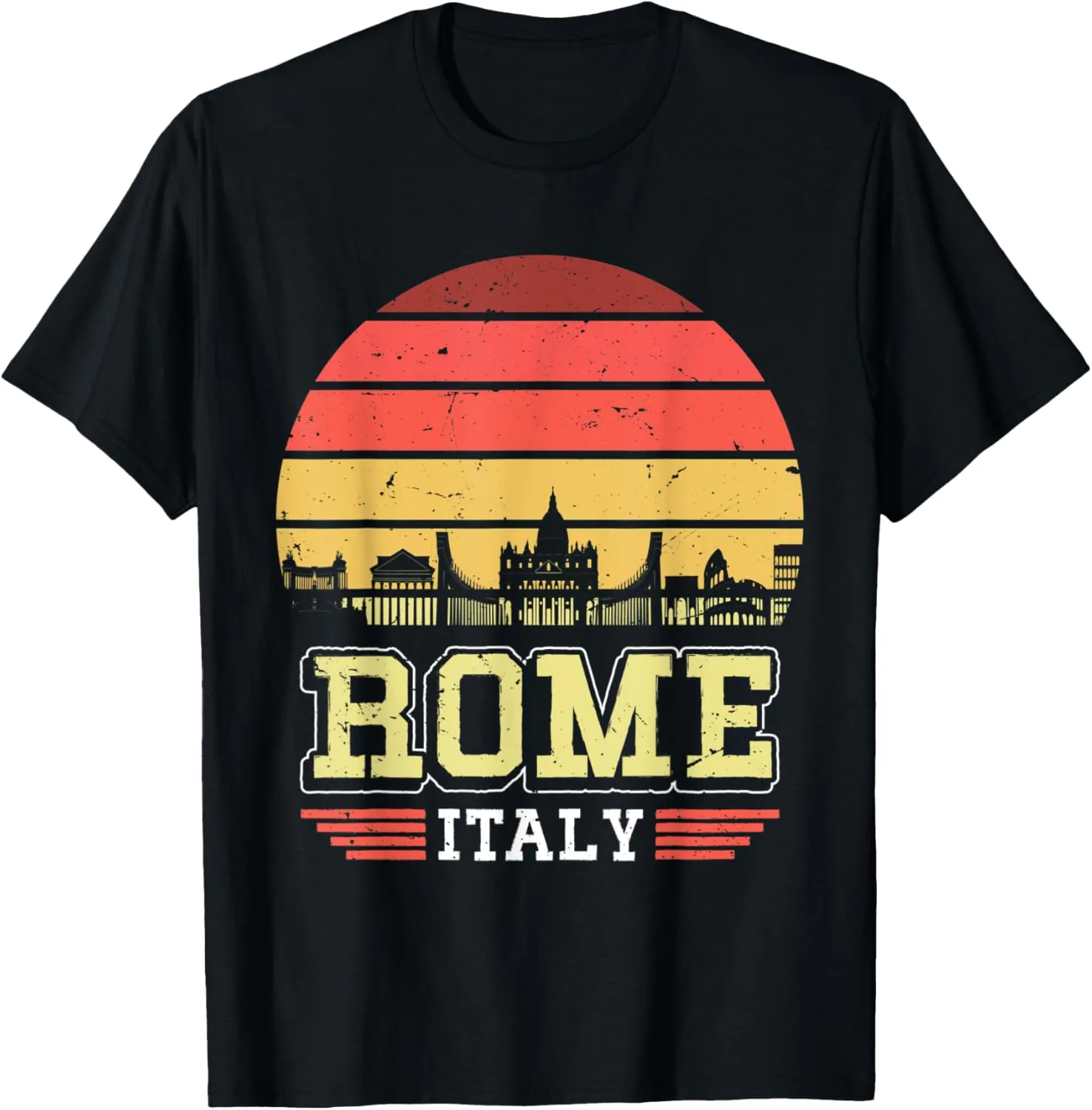Rome Italy Retro Vintage Sunset Skyline Rome T-Shirt