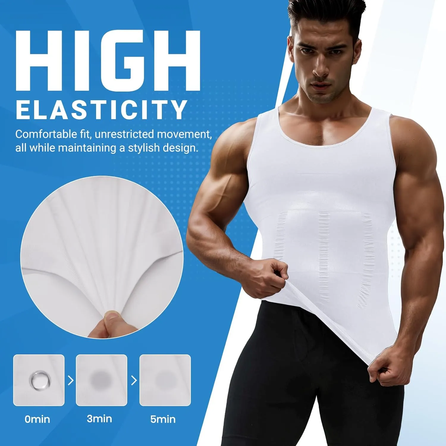 Slimming Undershirt Shapewear Gynecomastia Compression Shirt Men Body Shaper