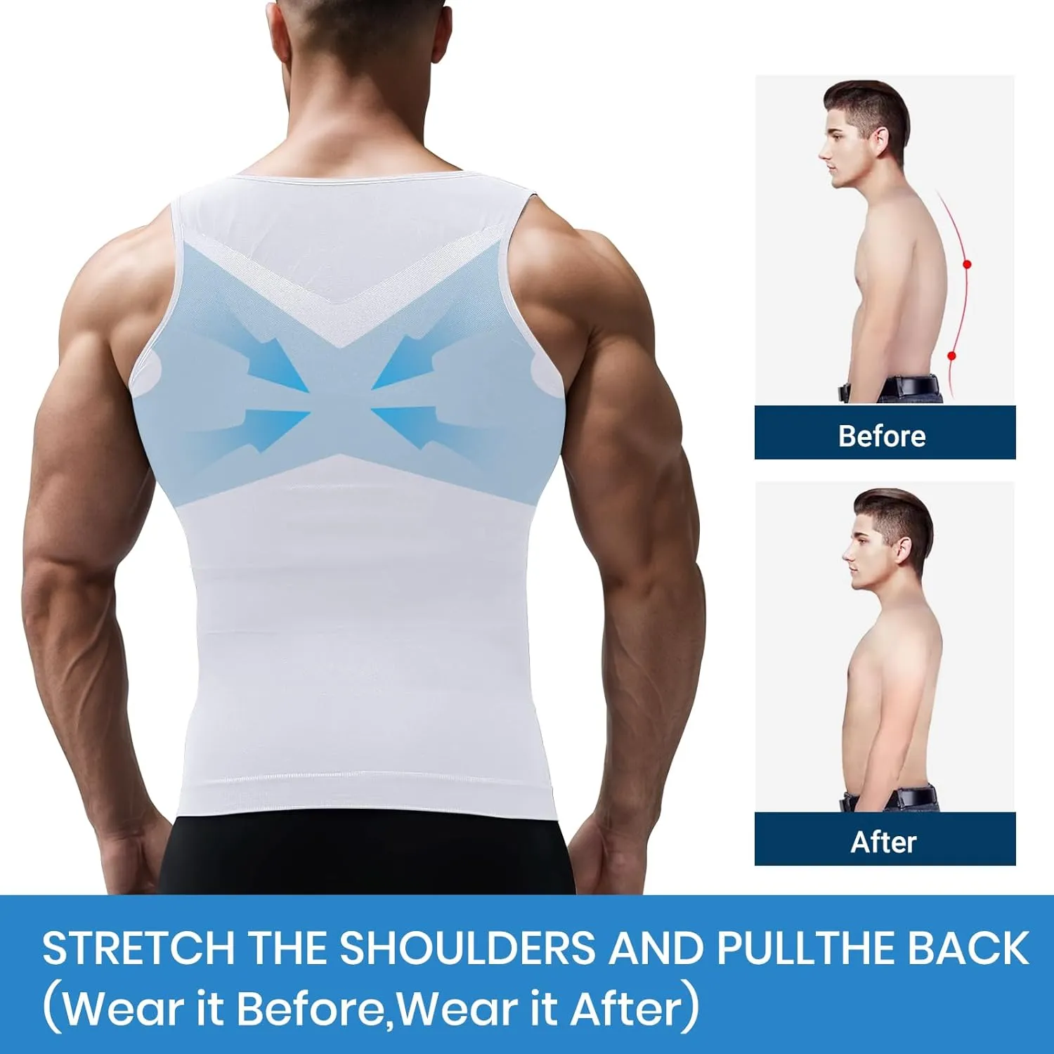 Slimming Undershirt Shapewear Gynecomastia Compression Shirt Men Body Shaper
