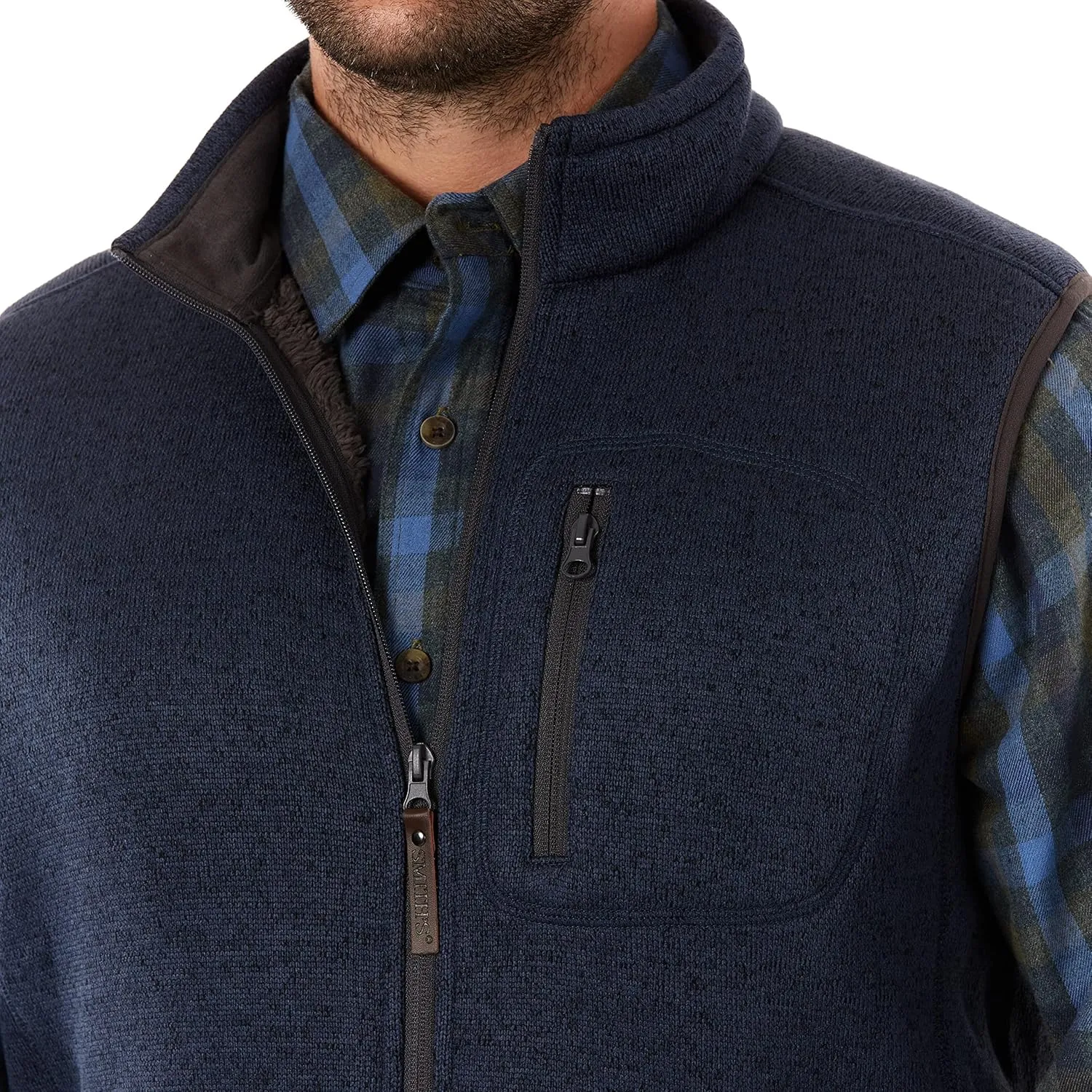 Smith's Workwear Men's Sherpa Lined Sweater Fleece Vest