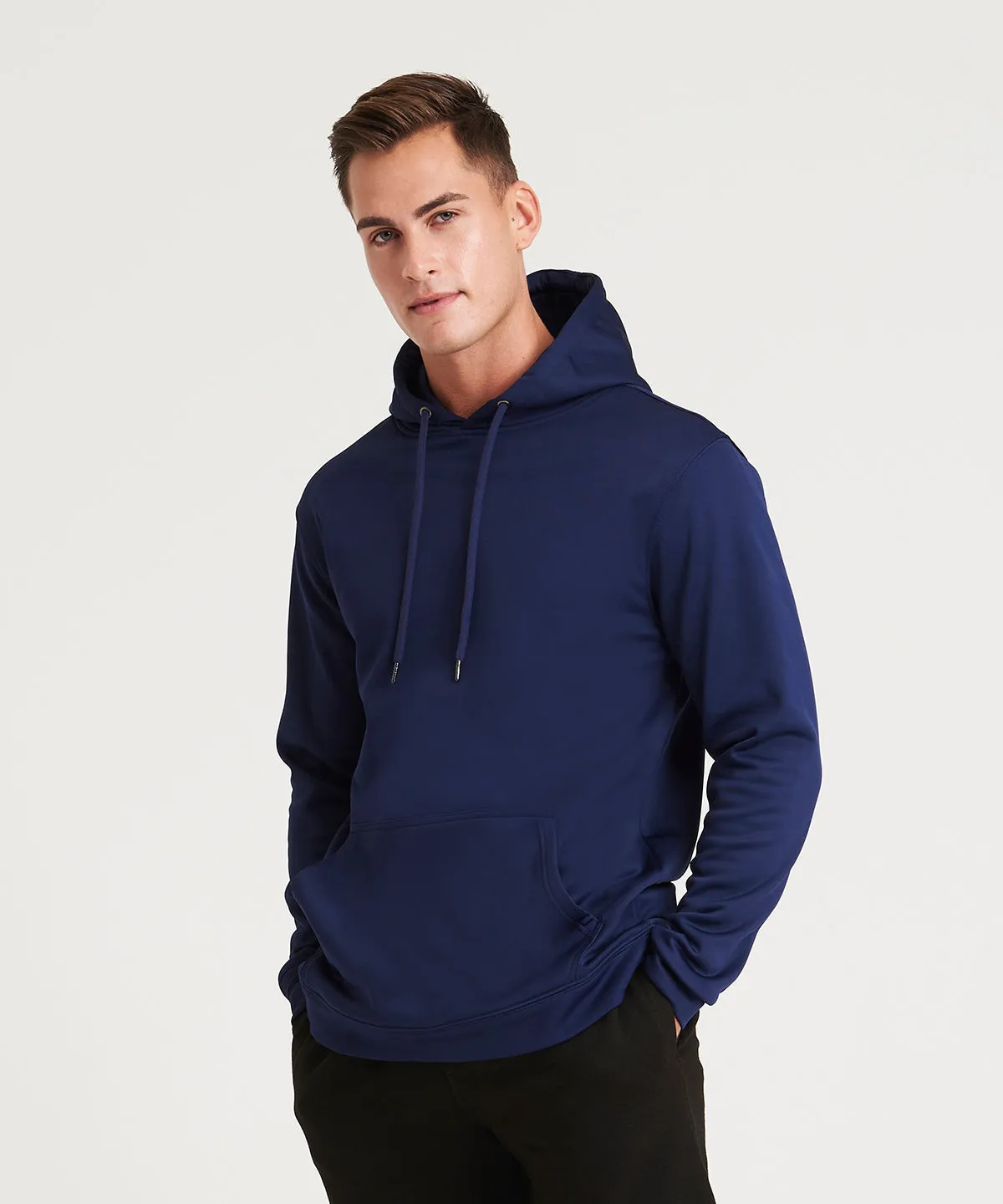 Sports polyester hoodie | Grey Melange