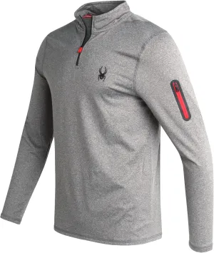 Spyder Men's Active Shirt - Quarter Zip Long Sleeve Performance Pullover - Lightweight Slim Fit Workout Shirt for Men (S-XL)