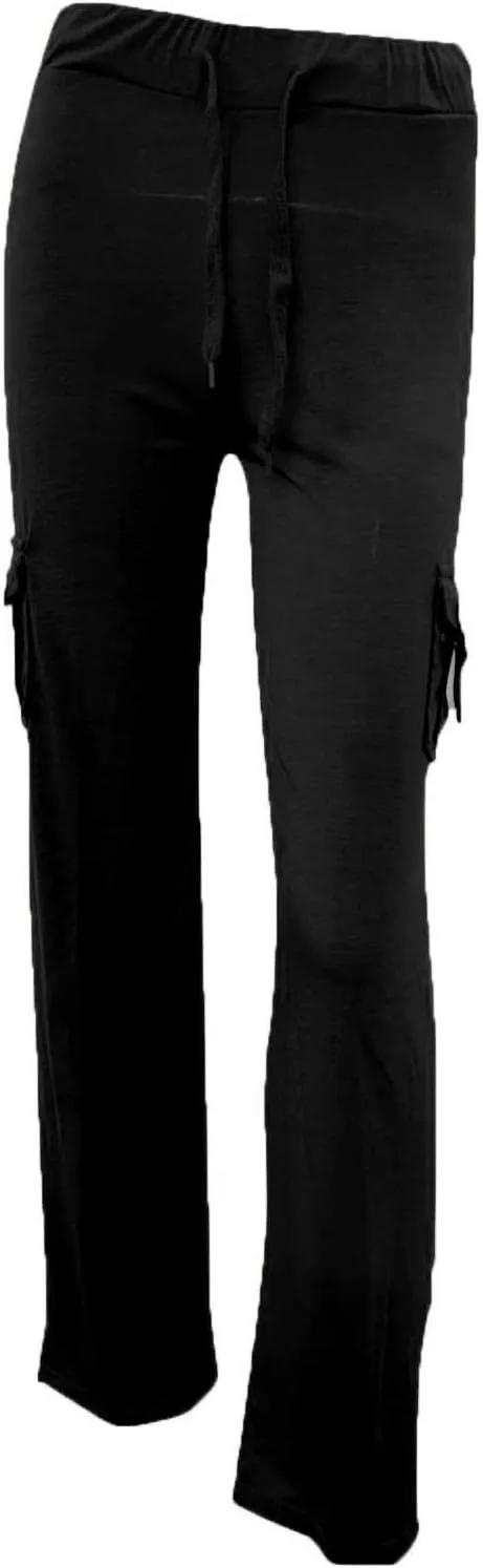 Sweatpants for Women Wide Leg Cargo Pants High Rise Yoga Leggings with Pockets Plus Size Y2K Drawstring Straight Leg Pants