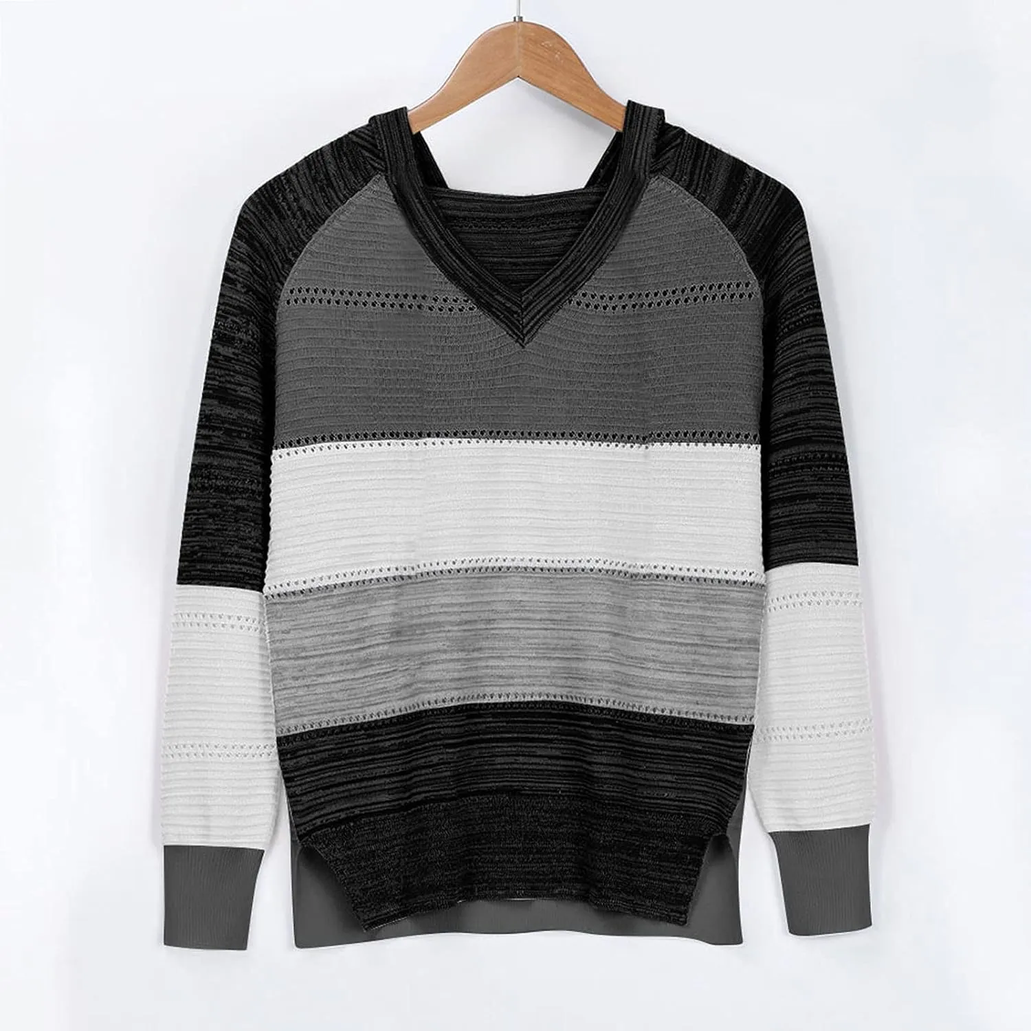 Sweatshirts for Women Sweaters for Women 2023 Womens Pullover Hooded Sweatshirts Color Block Long Sleeve Tops