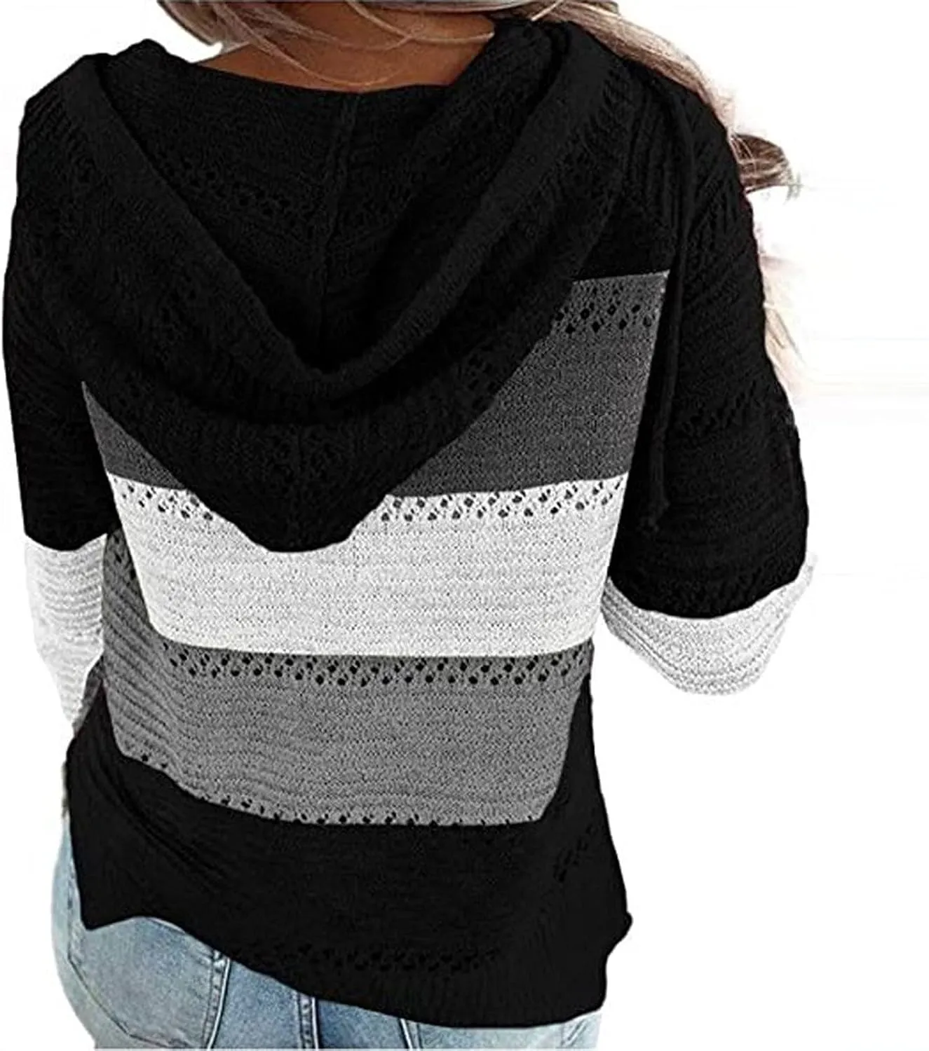 Sweatshirts for Women Sweaters for Women 2023 Womens Pullover Hooded Sweatshirts Color Block Long Sleeve Tops