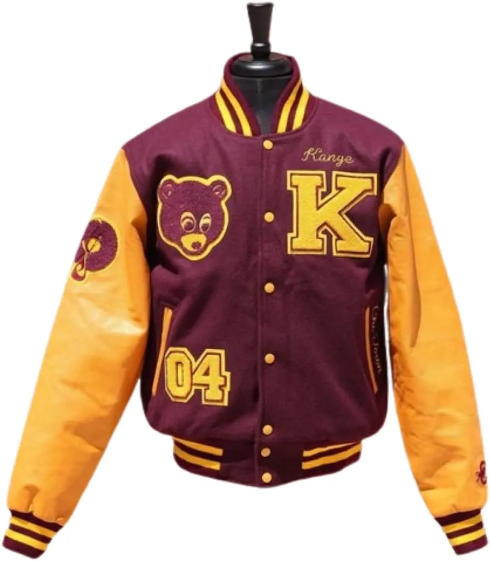 The College Dropout Kanye Premium Classic Snap Button Vintage Baseball Varsity Jacket | Men's Bomber Jacket