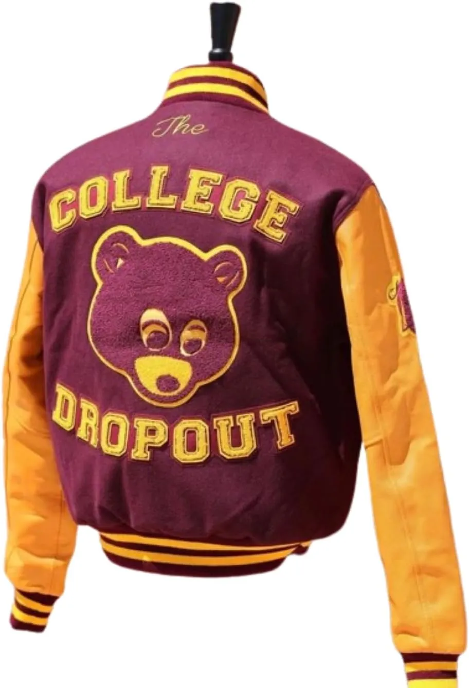 The College Dropout Kanye Premium Classic Snap Button Vintage Baseball Varsity Jacket | Men's Bomber Jacket