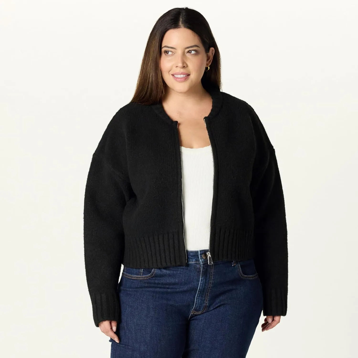 The Drop Women's Brynne Bomber Sweater Cardigan