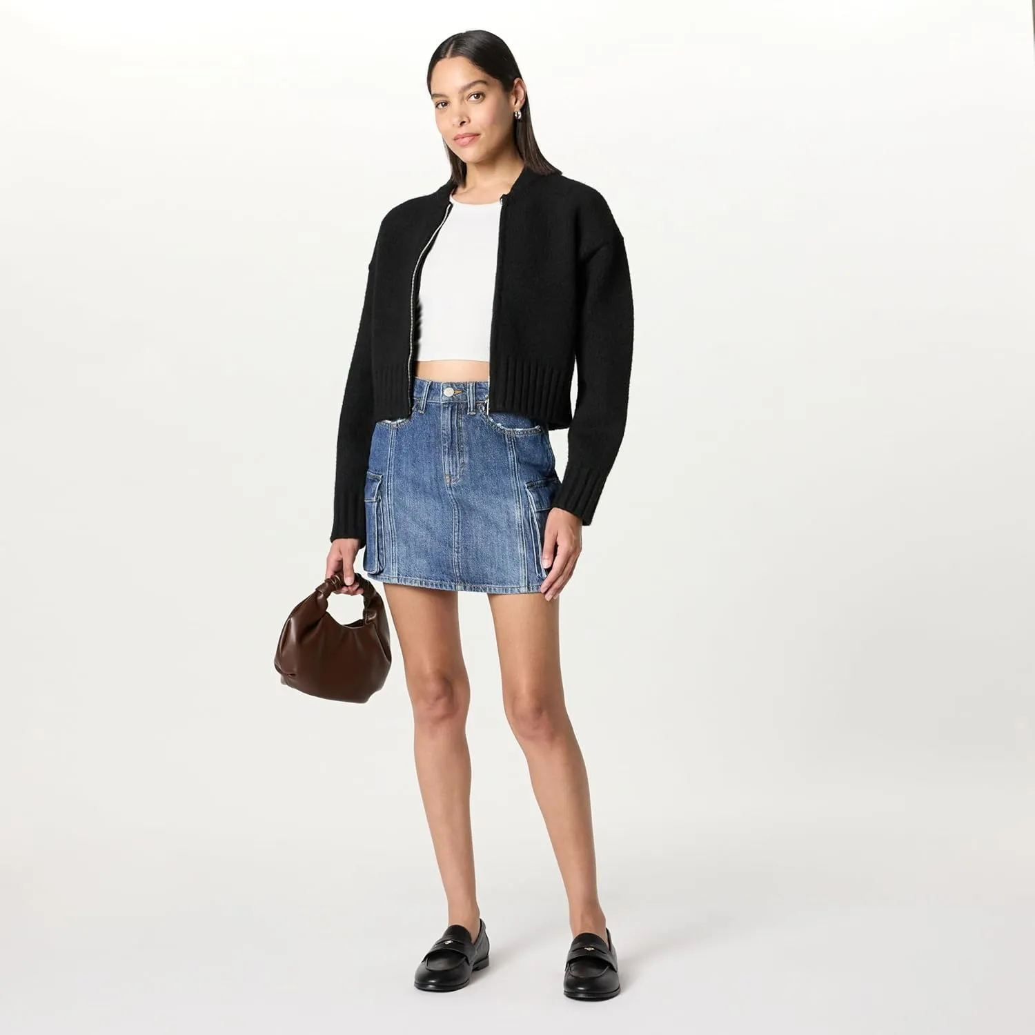 The Drop Women's Brynne Bomber Sweater Cardigan