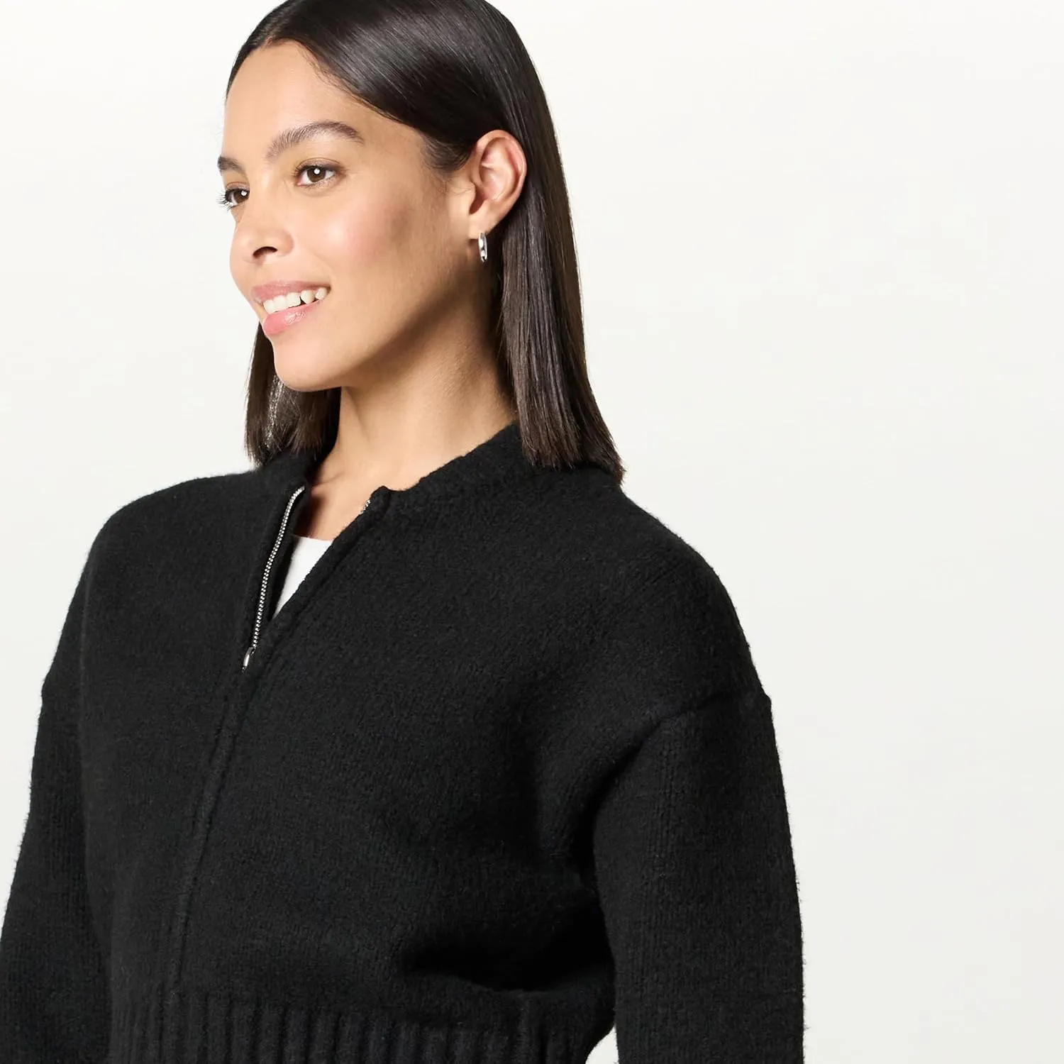 The Drop Women's Brynne Bomber Sweater Cardigan