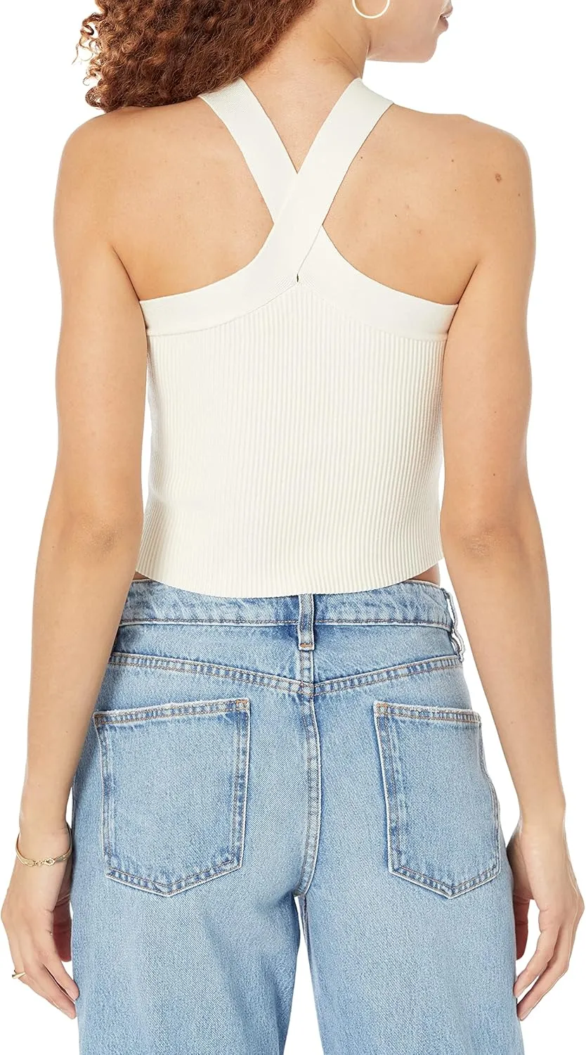 The Drop Women's Zaire Cropped Cross-Front Sweater