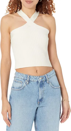The Drop Women's Zaire Cropped Cross-Front Sweater