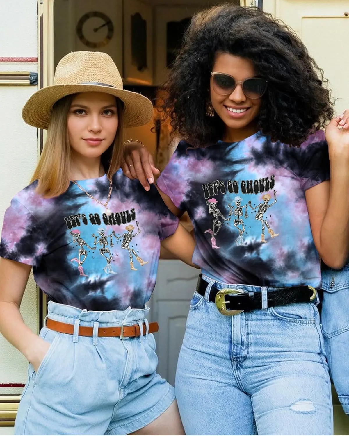 Tie Dye Shirt Women - Novelty Tie Dye T Shirt Short Sleeve Round Neck Casual Trendy Graphic Tee for Girls