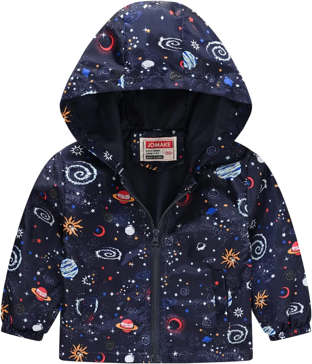 Toddler Baby Boys Cartoon Dinosaur Print Hooded Jacket Long Sleeve Windproof Coats Zip Up Trench Windbreaker Outerwear