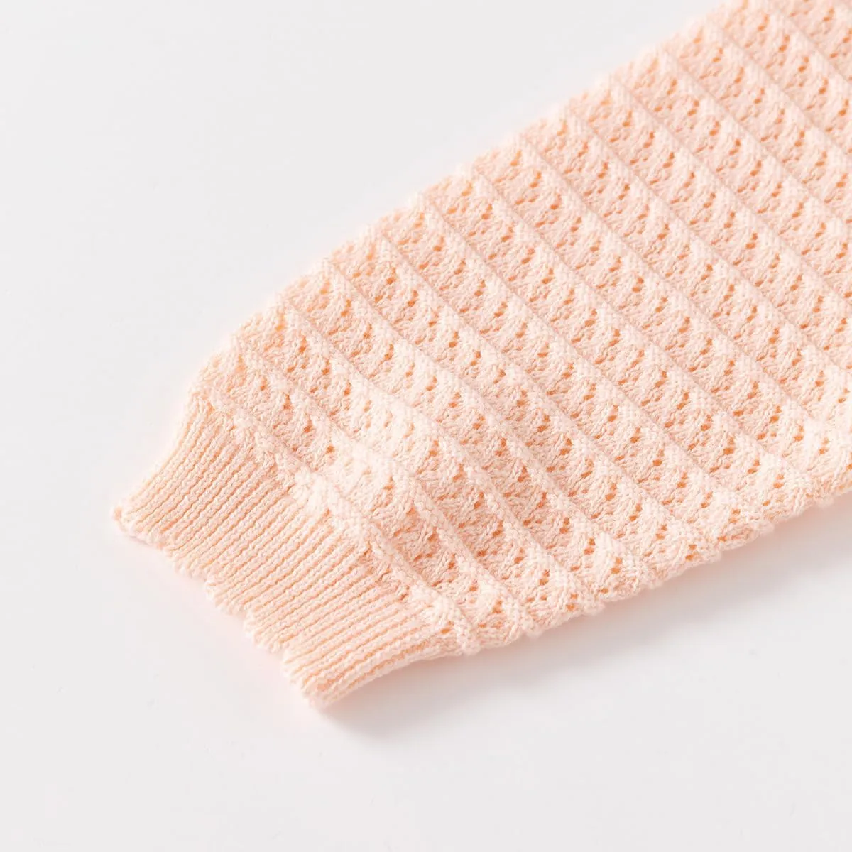 Toddler Butterfly Decor Thin Knitted Cardigan Sweater, Baby Girl's Cotton Button Front Top Clothes Sweater Mesh Coat