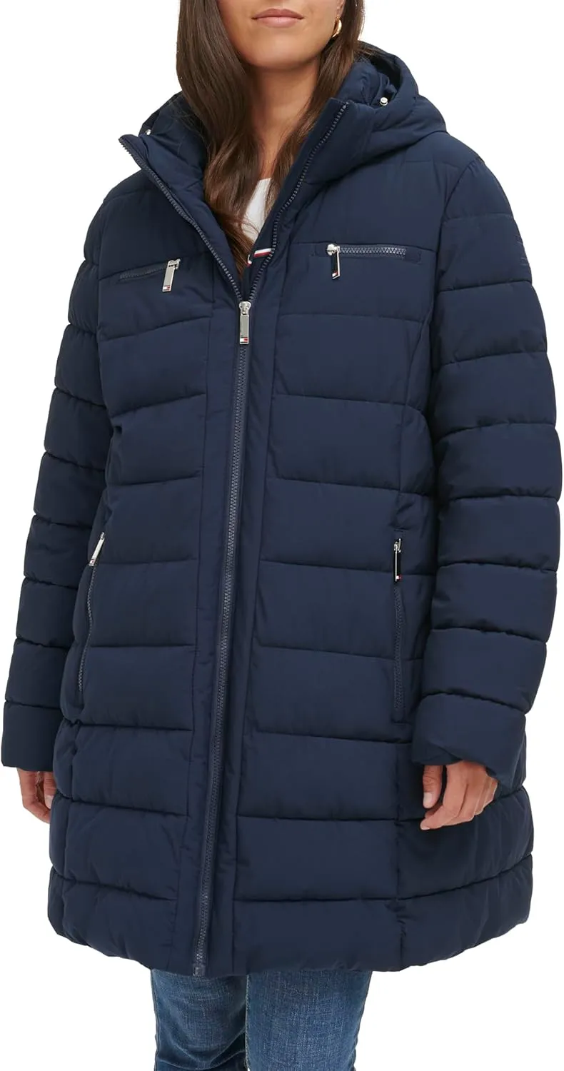 Tommy Hilfiger Women Solid Puffer Untrimmed Hood Long Jacket