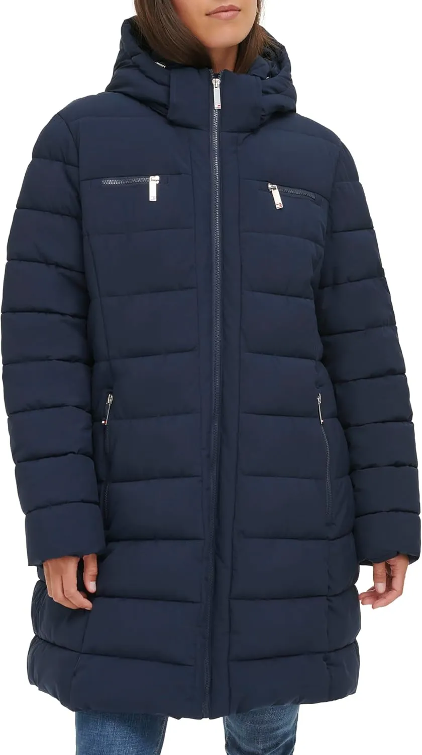 Tommy Hilfiger Women Solid Puffer Untrimmed Hood Long Jacket