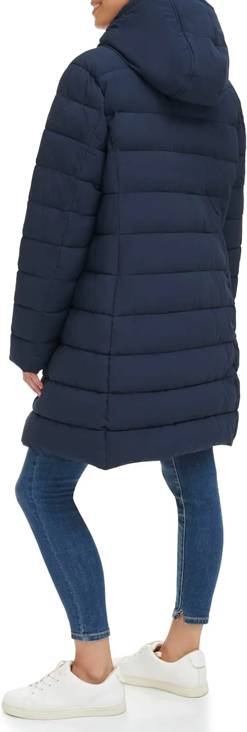 Tommy Hilfiger Women Solid Puffer Untrimmed Hood Long Jacket