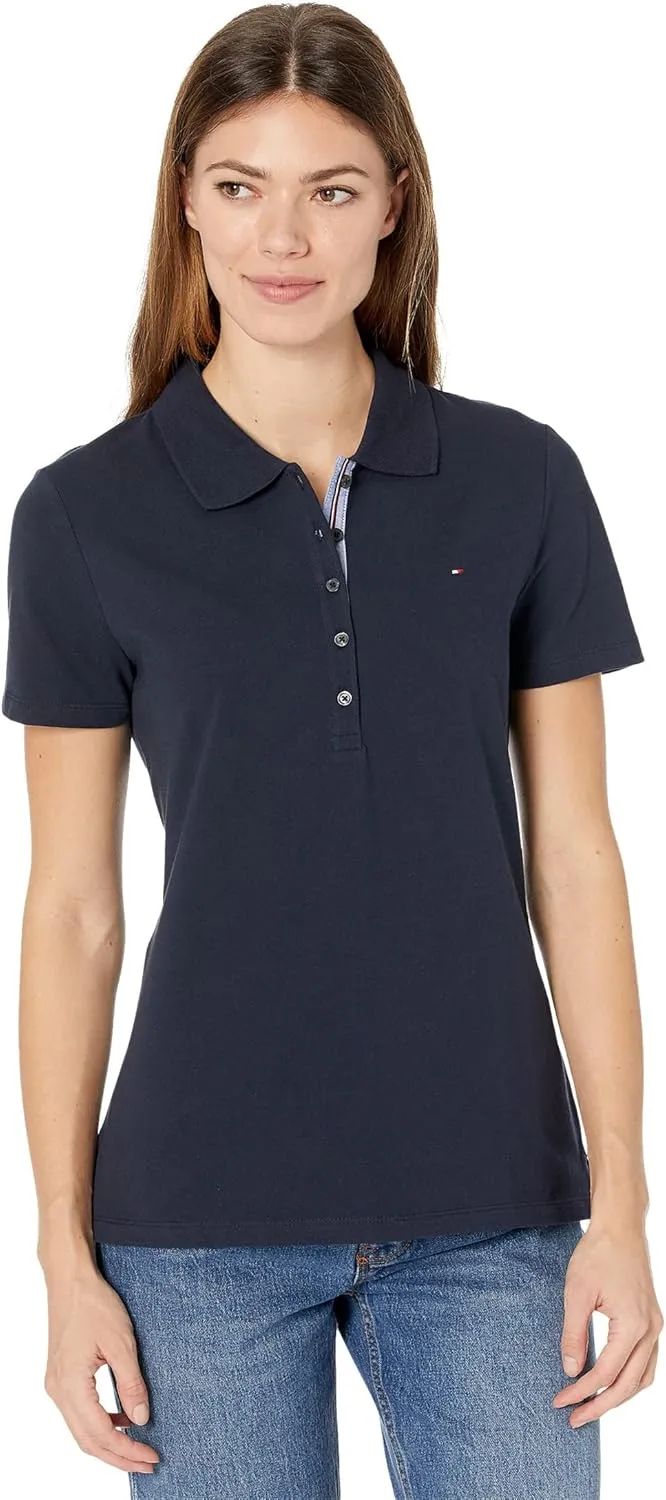 Tommy Hilfiger Women's Solid Short Sleeve Pique Polo Shirt