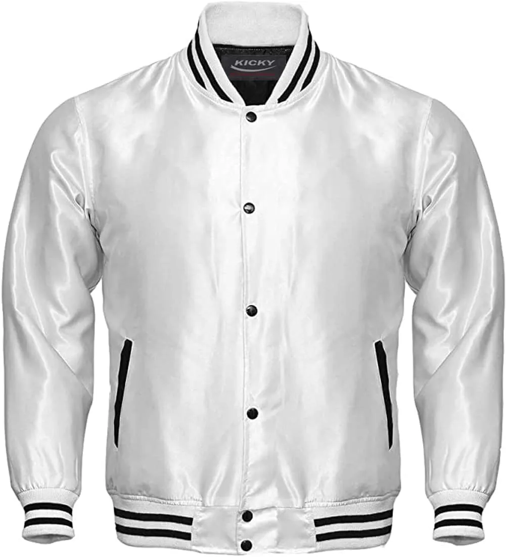 Varsity Jacket Letterman Baseball Jacket Bomber Jacket SATIN Fabric available in 10 Colors options