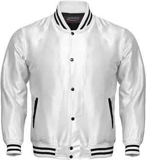 Varsity Jacket Letterman Baseball Jacket Bomber Jacket SATIN Fabric available in 10 Colors options