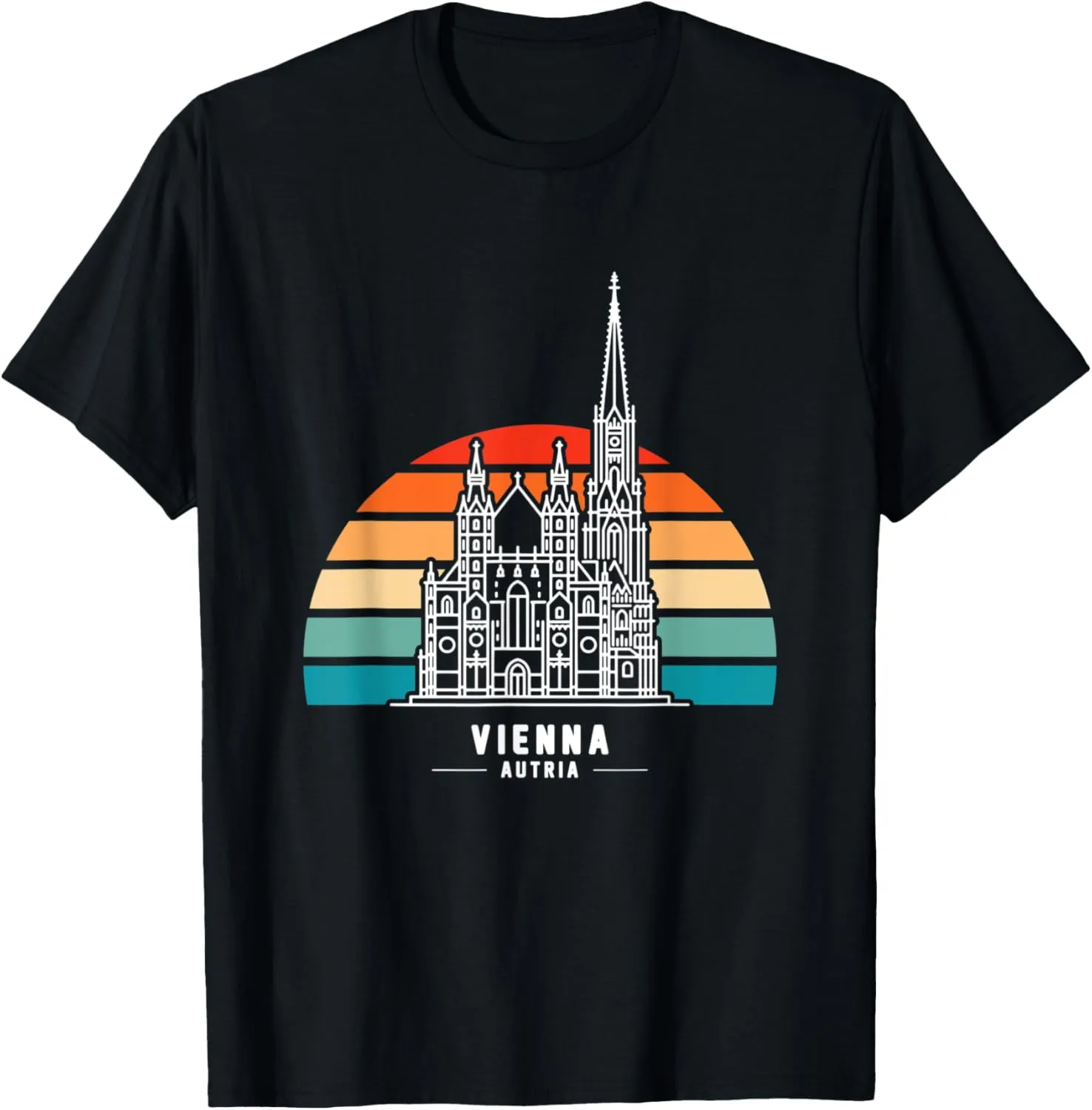 Vienna Austria St. Stephens Cathedral Vintage Sunset T-Shirt