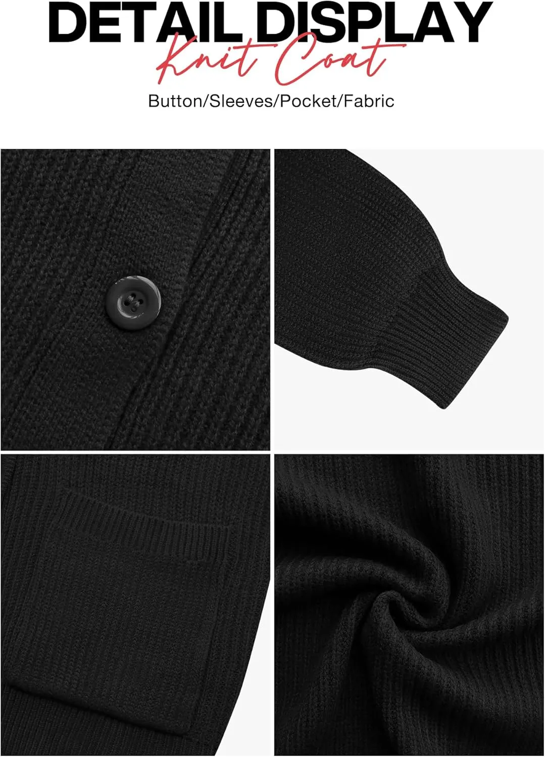 VIISHOW Women Chunky Knit Cardigan Sweater Long Sleeve V Neck Button up Cardigan with Pocket Sweater Coat for Fall and Winter