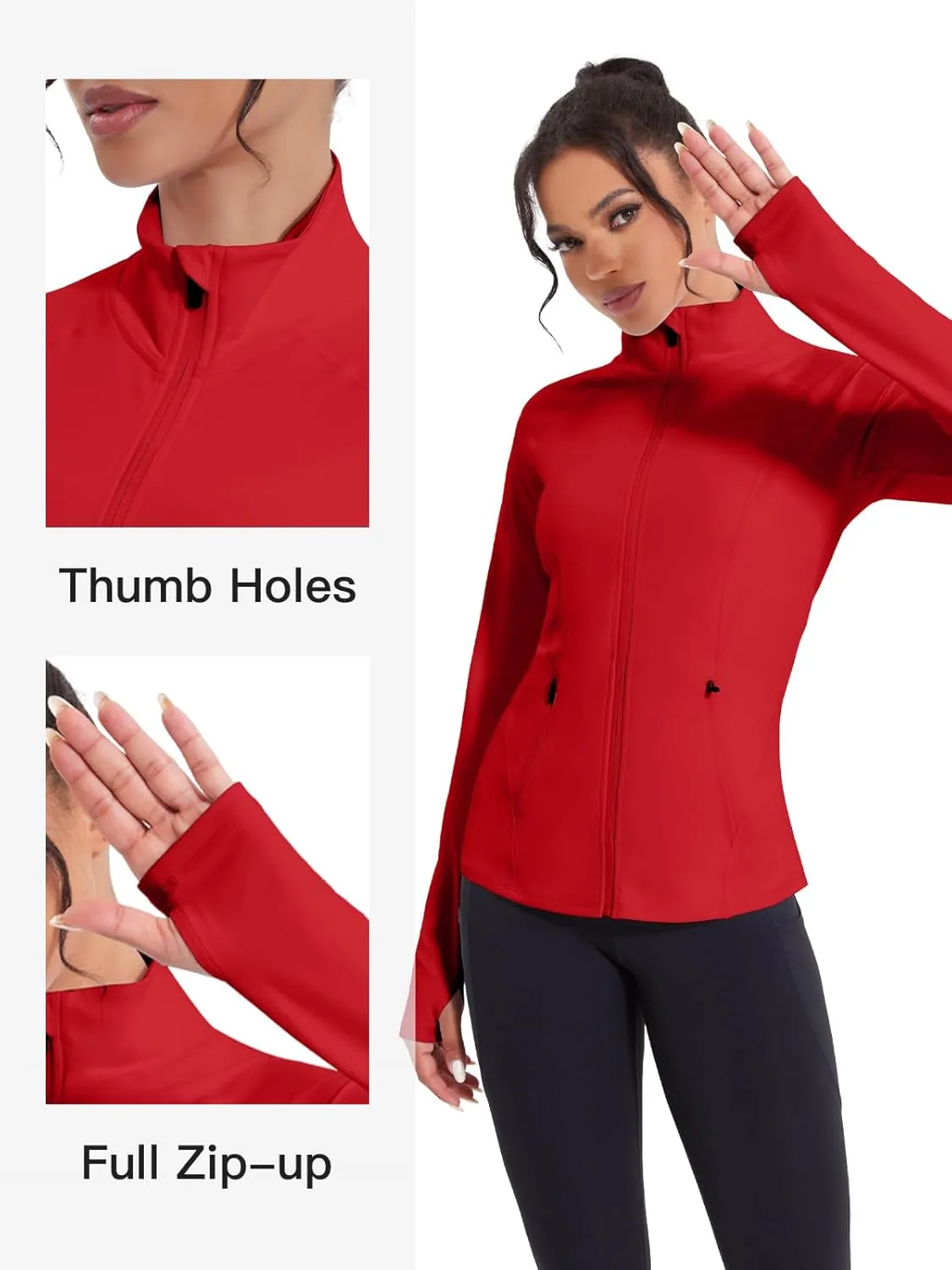 VUTRU Women's Workout Jackets Full Zip Athletic Tops Lightweight Gym Yoga Running Jacket with Pockets