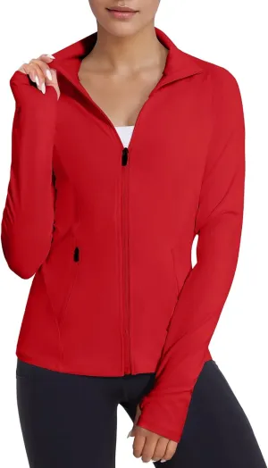 VUTRU Women's Workout Jackets Full Zip Athletic Tops Lightweight Gym Yoga Running Jacket with Pockets